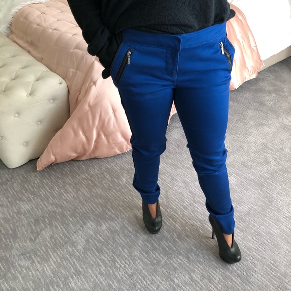 Fire royal blue tapered skinny mid waist pant - Picture 6 of 15